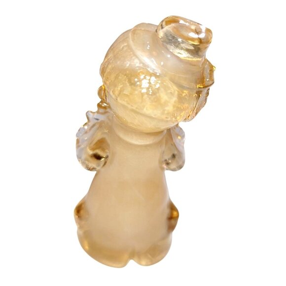 Vintage Boyd Art Glass Chuckles Clown Figurine Pink Slag Glass 3.75" UV Glow - Picture 4 of 9